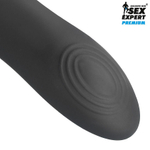 Черное перезаряжаемое эрекционное кольцо с 2 отростками