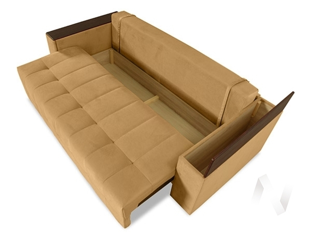 Диван прямой Элегант БД (2022) ДЕКОР ВЕНГЕ/GROUND 13 (темно-бежевый)