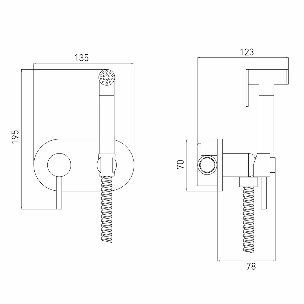 Смеситель с гигиенической лейкой 25k MIXLINE ML31-085 "Ray" встраиваемый