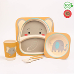 4167333 Набор бамбуковой посуды "Слон", тарелка, миска, стакан, приборы, 5 предметов