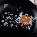 Пакеты упаковочные с клеевым клапаном и рисунком Снежинки