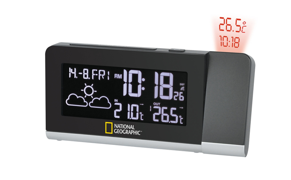 Погодная станция National Geographic с меняющимся цветным дисплеем и проектором