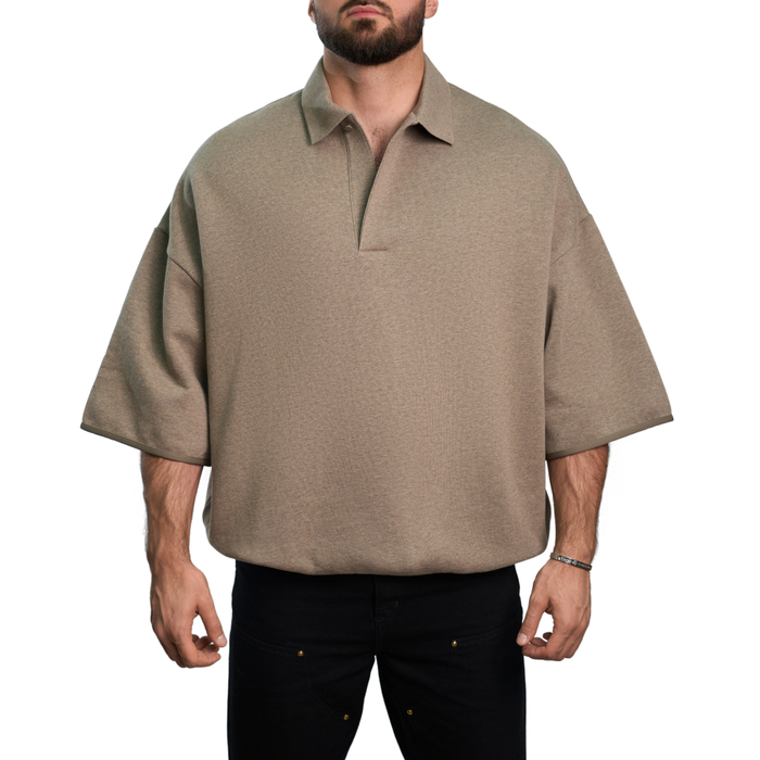 Fear Of God Essentials 3/4 Sleeve Polo "Heather Grey"