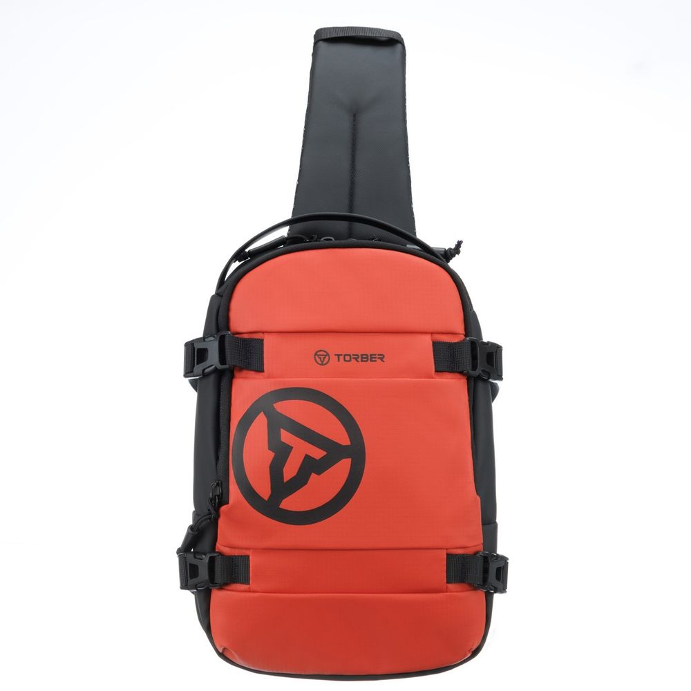 Рюкзак Torber Xtreme на одно плечо, оранжевый/чёрный, 20х8х31 см, 5л