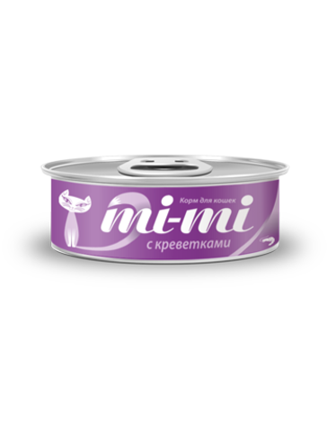 Mi-mi консервы для кошек и котят с тунцом и креветками в желе