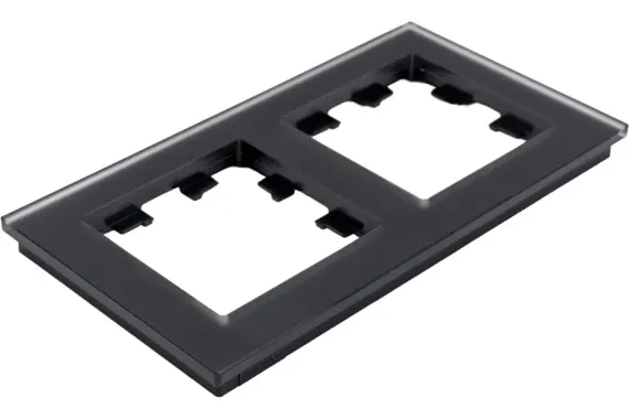 Рамка Systeme Electric ATLASDESIGN Nature 2-постовая стекло матовое черная 38695