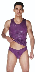 Комплект мужской: майка и слипы на молнии (Размер: S-M) (Цвет: фиолетовый)