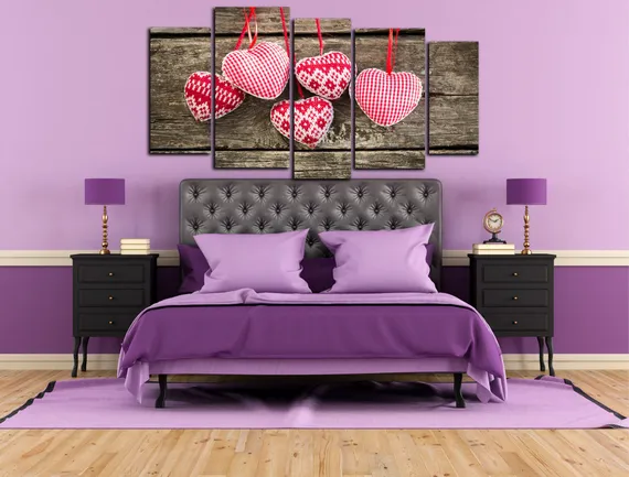 Модульная картина "Вязаное сердце"