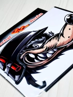 Наклейка - Волк мотоциклист