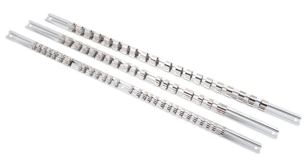Планка-держатель для 12 головок 1/4'' (L-200мм) RockForce##Rock FORCE RF-819212