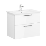 Тумба с раковиной Vitra Root 80 см, 2 ящика, глянцевый белый