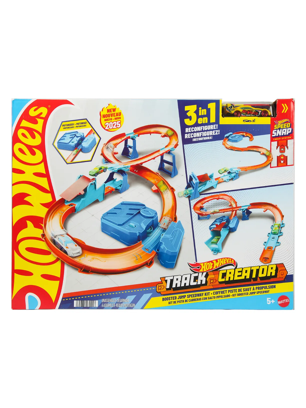 Трек Hot Wheels 3 в 1 с трамплином и мотором JDB49 | Hot Wheels Action 3-in-1 Track Set | моторизированный трек 1:64 5+