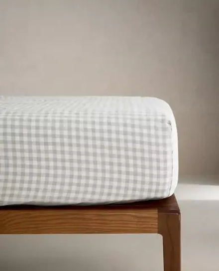 ZARA HOME ДЕТСКАЯ ПРОСТЫНЯ В КЛЕТКУ, СЕРЫЙ
