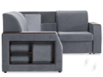 Диван угловой Сенатор (ДУ) 2022 SQUARE 23 (велюр светло-серый)