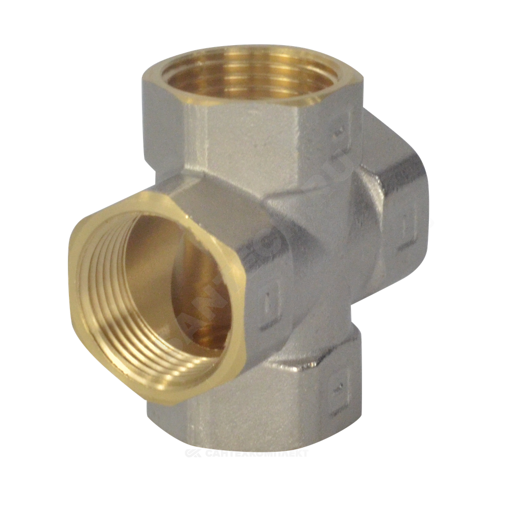 Крест латунь никель Ду 20 (3/4") ВР/ВР 9011 ГОСТ 32585-2013 Aquasfera 9011-02