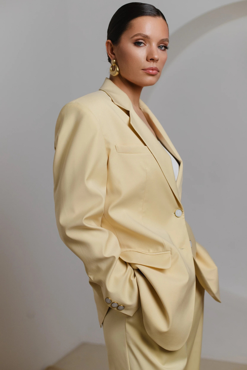 Жакет однобортный ванильный