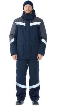 Костюм зимний "Андезит" полукомбинезон (т.синий/серый)