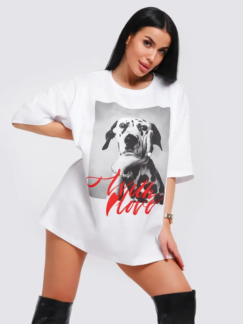 Футболка женская оверсайз принт