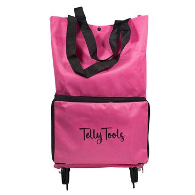 Сумка хозяйственная на 2 колесах с ручками и боковым карманом(140х265х450мм, карман-190х300мм, ? колес-80мм) TELLY TOOLS TL-FN209
