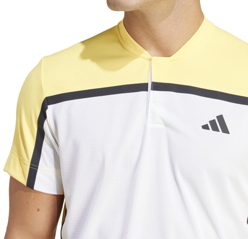 Мужское теннисное поло Adidas Heat.Rdy FreeLift Pro Polo Shirt - белый/оранжевый/черный