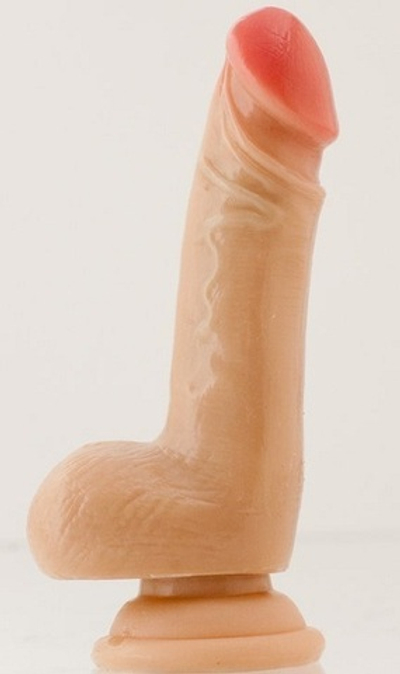 Телесный фаллоимитатор на присоске, 10 см