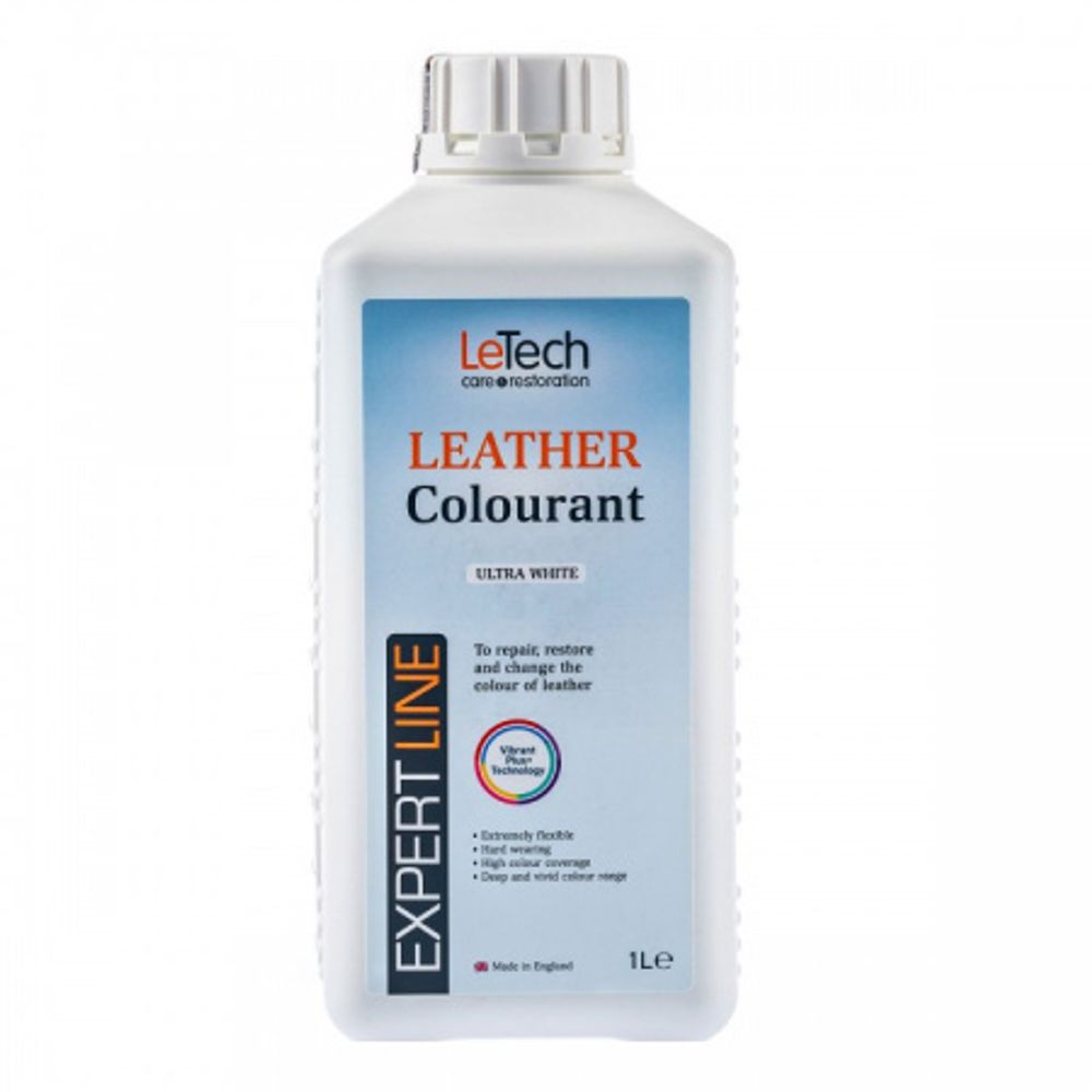 LeTech Expert Line Краска для кожи (Leather Colourant) Ultra White 1000мл