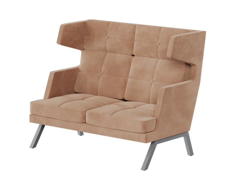 Диван двухместный с высокой спинкой и декором из пуговиц ALDB-02 АЛДО