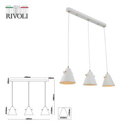 Светильник подвесной (подвес) Rivoli Chelsea 3141-203 3 х Е14 40 Вт модерн потолочный | Rivoli