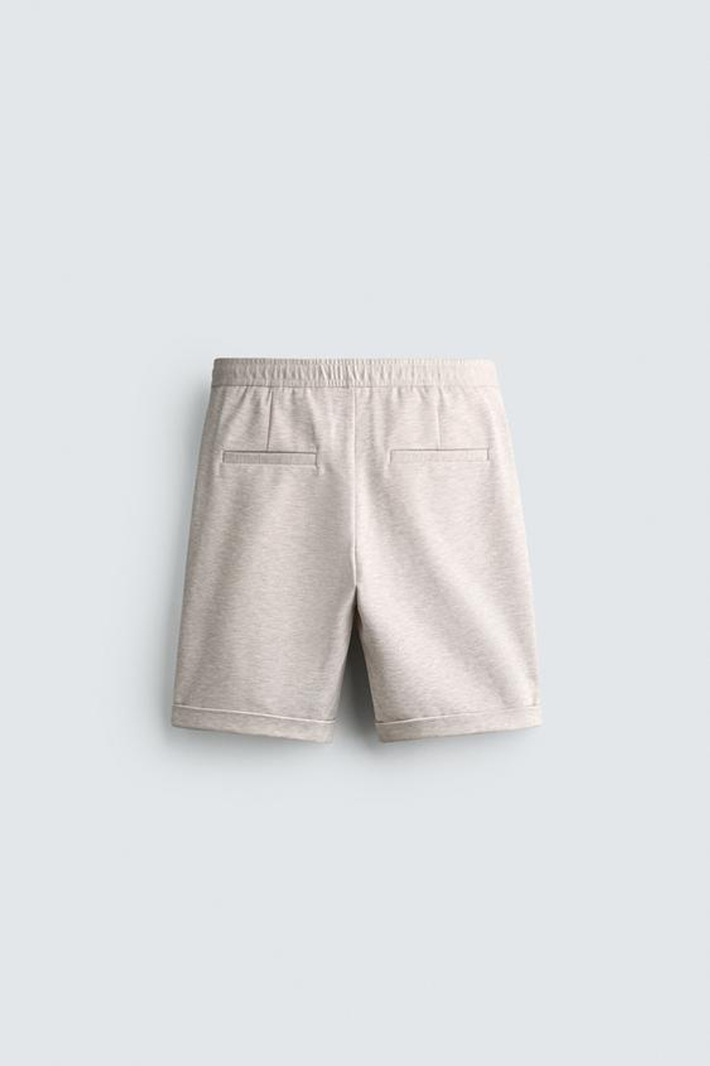 ZARA ШОРТЫ REGULAR FIT COMFORT, ЭКРЮ МЕЛАНЖ