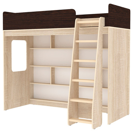 Кровать-чердак КарИВи Л-C601.2 80х190 Дуб Сонома Венге