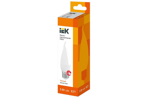 Лампа LED CB35 свеча на ветру 5Вт 230В 3000К E27 IEK