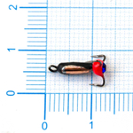 Мормышка Владимирская 108 "Чертик тройник со стразом", с коронкой, 2.5мм, 0.5гр (15шт/уп)