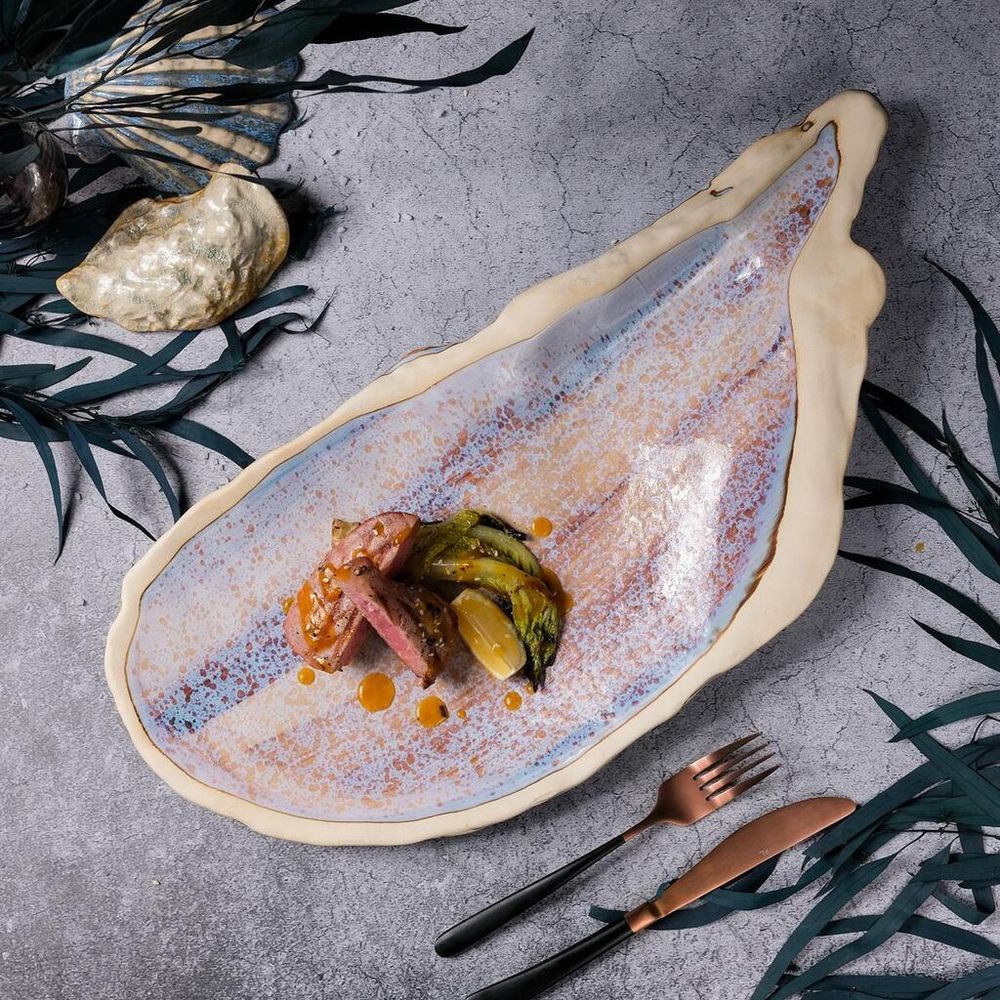 Блюдо овальное 51,8*23,5 см h3,5 см Light Purple Shell   P.L. [1]