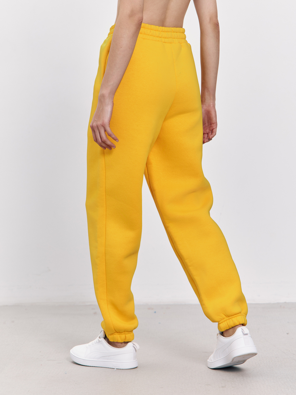 Брюки женские с начесом (желтый)