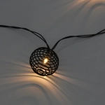 Гирлянда для улицы «Солнечный виток» 4 м 10 ламп LED (4*5 см) чёрн.пров, 2 реж.,IP-54, Теплый белый (солнечная батарея)