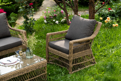 "Гранд Латте" лаунж-зона из искусственного ротанга, цвет соломенный