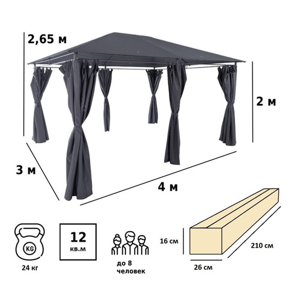Шатер садовый Green Glade 4x3 м