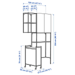 Комбинация для ванной - IKEA ENHET, 120х32х204 см, серый/антрацит, ЭНХЕТ ИКЕА