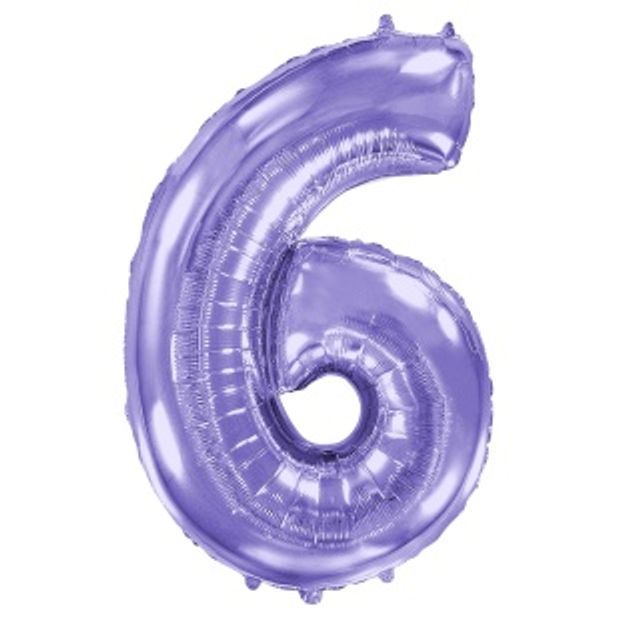 FM Шар 40'' / 102 см "Цифра 6" Сиреневый (БГ-60)