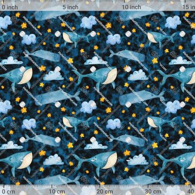 Киты среди звезд на темном by demilenka 732 DPI