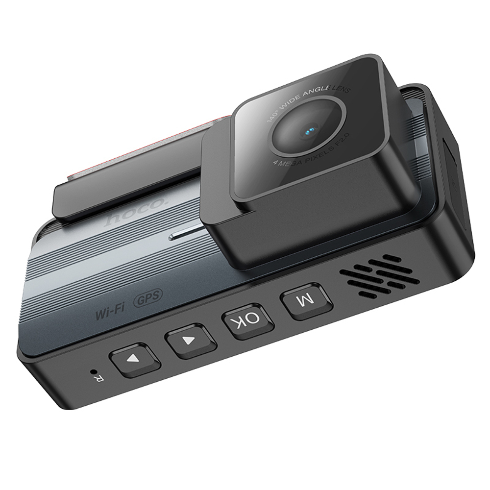 Автомобильный видеорегистратор HOCO DV12 WiFi с дисплеем 2K и GPS и задней камерой (черный)