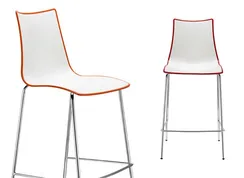 Барный стул Zebra Bicolore, белый/красный