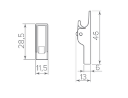 Ответная часть от замков GTV Mini Latch отщелкивающаяся