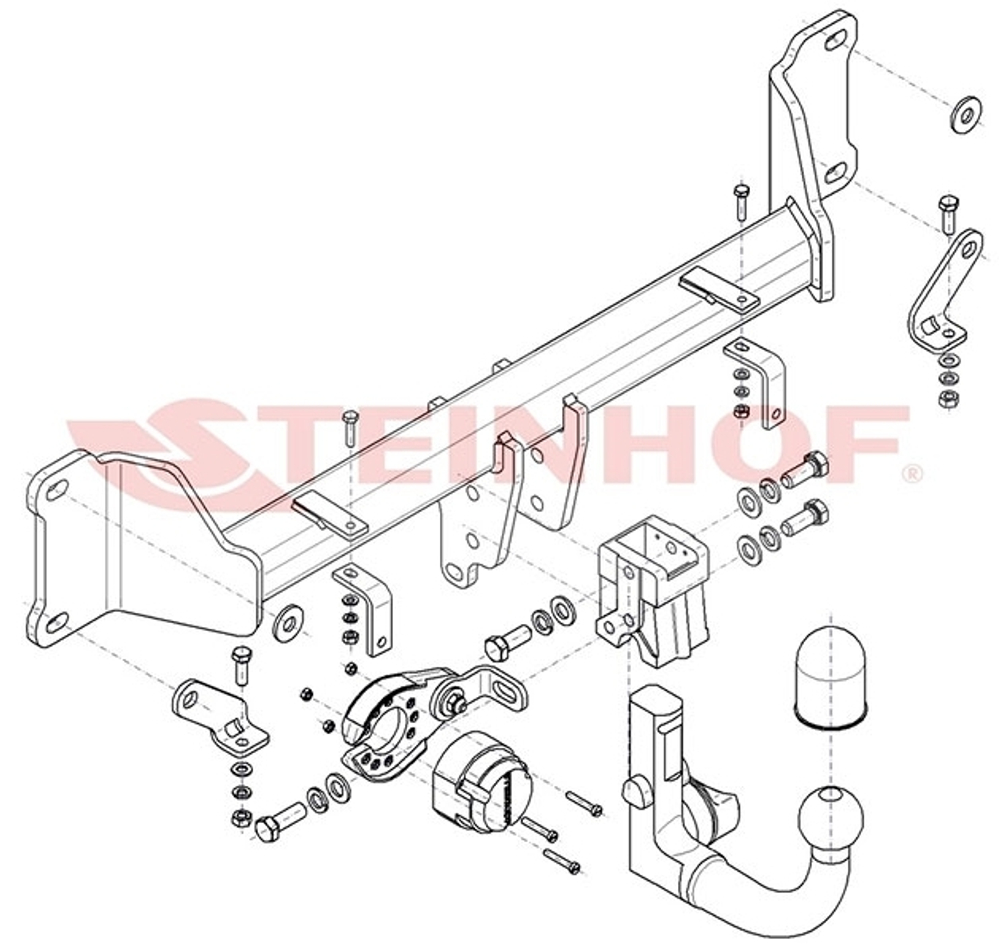 Фаркоп Steinhof B-093 для BMW X3 G01 2017-, BMW X3 F25 2010-2017, BMW X4 F26 2014-2018(паспорт и сертификат в комплекте)(без электрики)