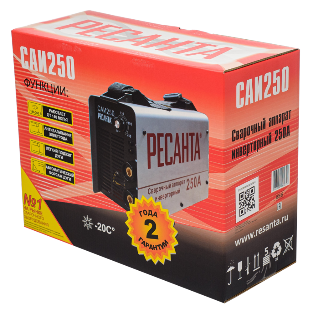 Сварочный аппарат инверторный Ресанта САИ 250 в кейсе