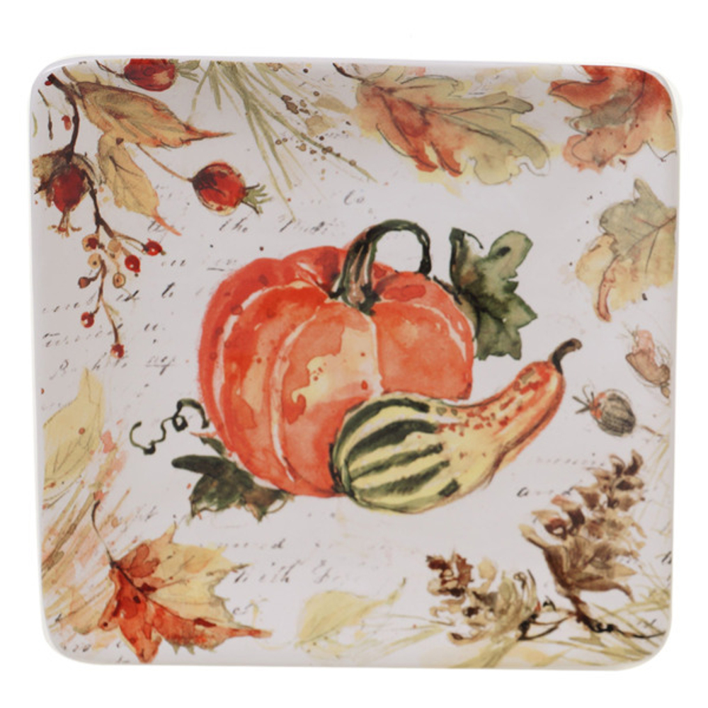 Тарелка пирожковая квадратная Certified Int. Осенние краски Тыква и кабачок 15см