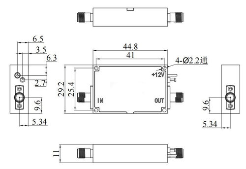 LF-LA3530-50K20G, Широкополосный малошумящий усилитель, 50KHz - 20GHz, 35dB