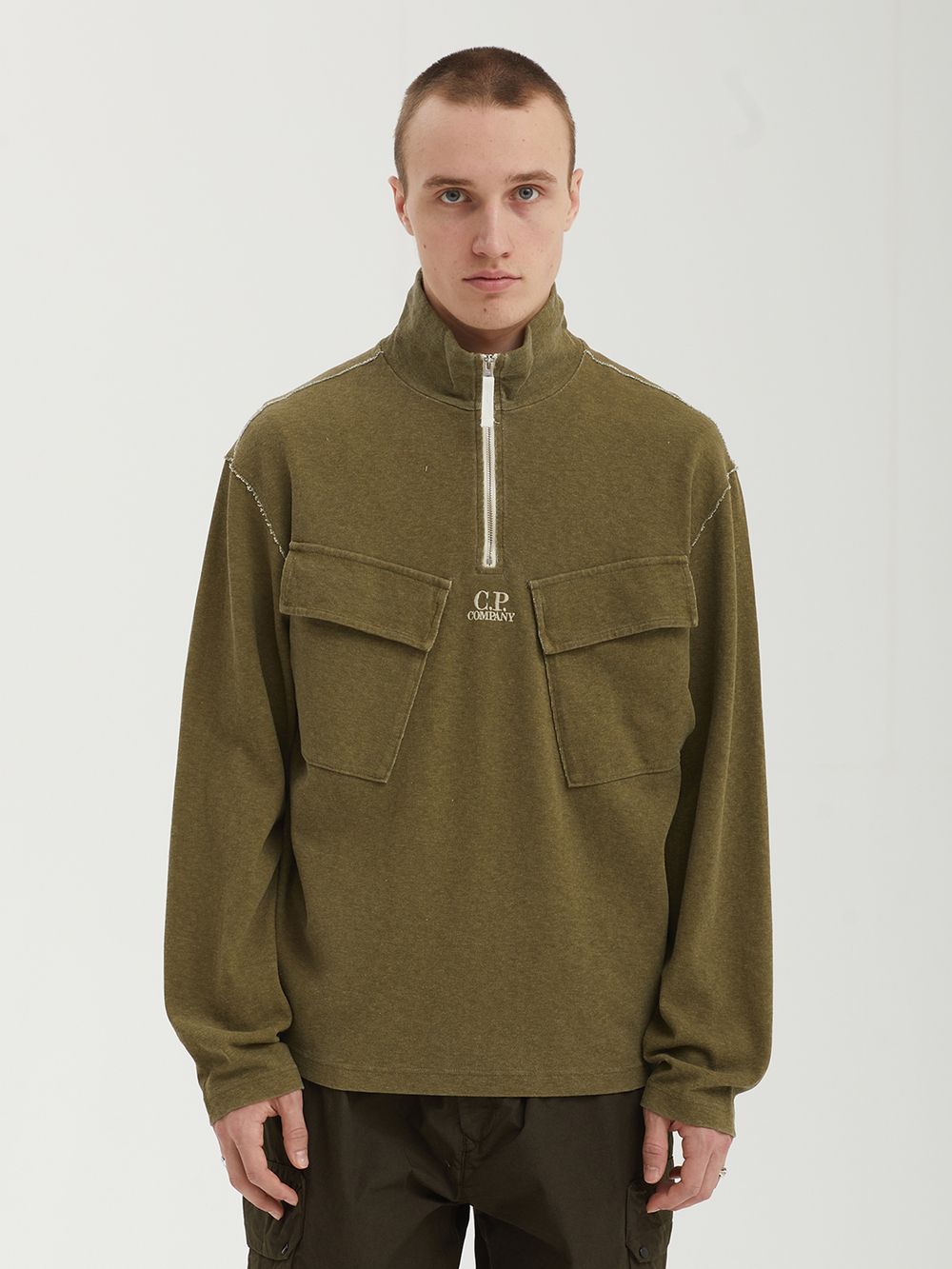 Мужская Толстовка Heavy Jersey Plated Half Zip