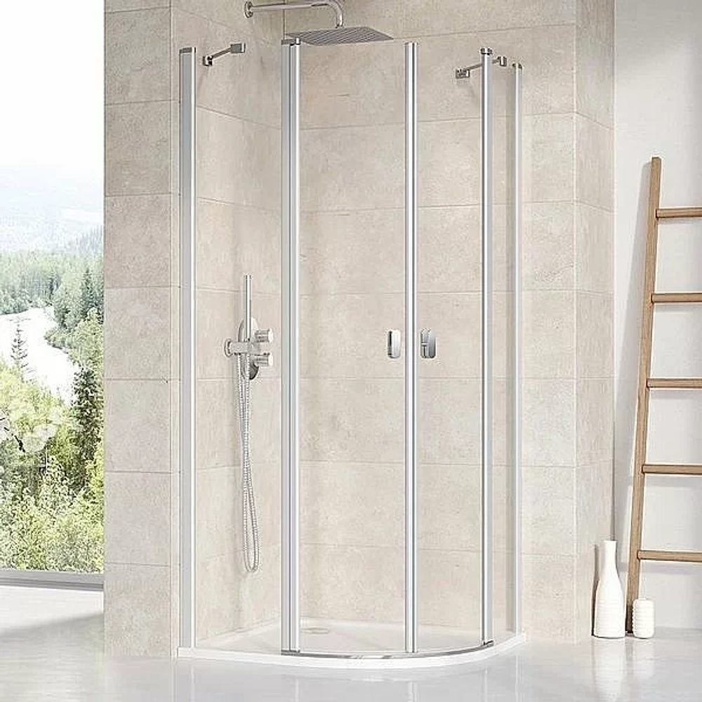 Душевой уголок Ravak Chrome CSKK4 80х80 профиль блестящий/стекло прозрачное