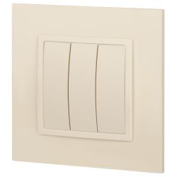 Выключатель ЭРА Elegance 14-1107-02 тройной 10АХ-250В IP20 слоновая кость